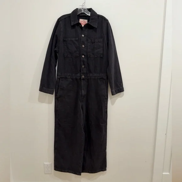 Levi's Premium ICONIC JUMPSUIT Black Denim One Piece Jeans Medium New NWT $128 - Picture 8 of 12